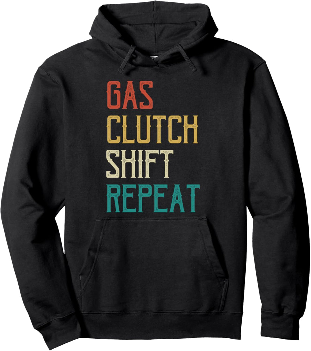 Gas Clutch Shift Repeat Lustig Bikerstyle Chopper Motocross Pullover Hoodie