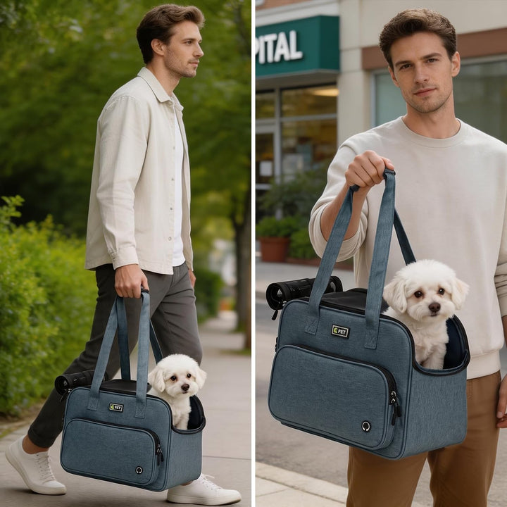Hundetragetasche Katzentragetasche, Leichte & Atmungsaktive Haustiertasche mit Schultergurt für Reis