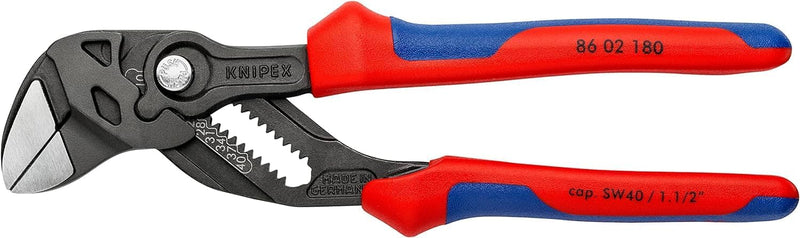 KNIPEX Zangenschlüssel, Multi-Schraubenschlüssel, Chrom-Vanadium, atramentiert, mit 2K-Griffen, 180