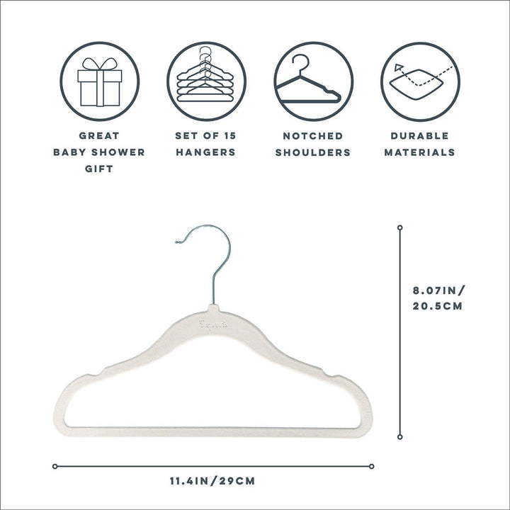 3 Sprouts Baby Schrank-Set, 15 Bügel und 8 Grössentrenner, Creme und Neutral Cremefarben und Neutral