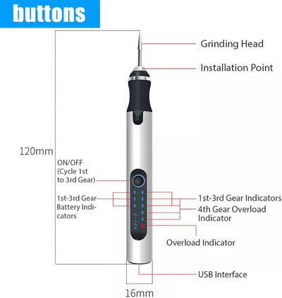 Elektrischer Gravierstift Gravierwerkzeugsatz Micro Gravierer Ätzstift DIY Drehwerkzeug für Schnitze