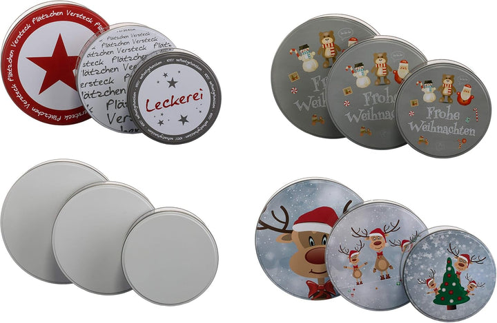 Brandsseller Plätzchendosen 3er Set – Keksdosen &amp; Aufbewahrungsdosen für Gebäck, Kekse &amp; Weihnachtsp