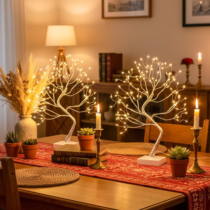 DELICHTER Lichterbaum Lichterzweige für Innenbereich 108 Warmweiss LEDs Bäumchen, Bonsai Licht Deko