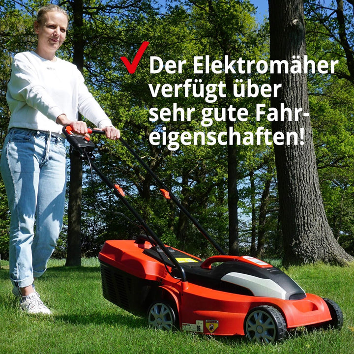 (NEU) HECHT Elektrorasenmäher Mäher mit 1400 Watt Elektro Motor und 34 cm Schnittbreite für schöne g