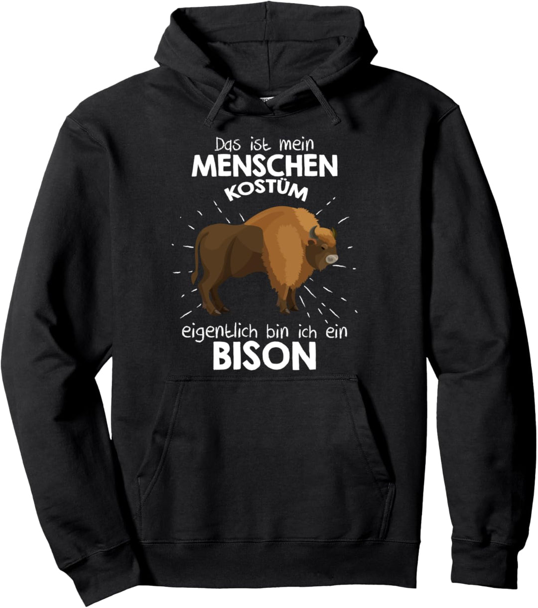 Mein Menschen Kostüm Bin ich ein Bison, Halloween Outfit Pullover Hoodie