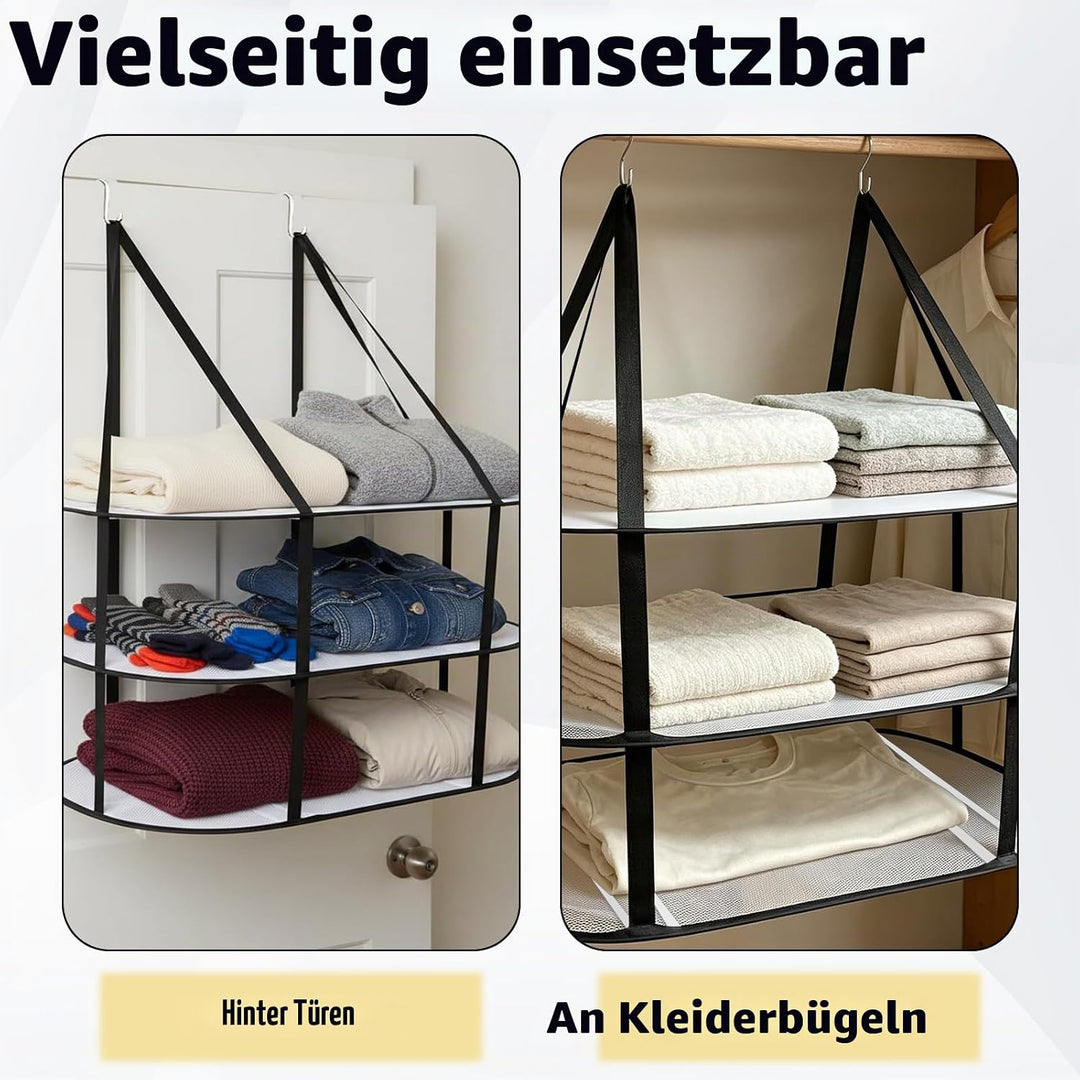 3-Stöckiger Pullover Trockner Liegend Hinter der Tür Hängend, Tragbarer Faltbar, Pullover Trockenges