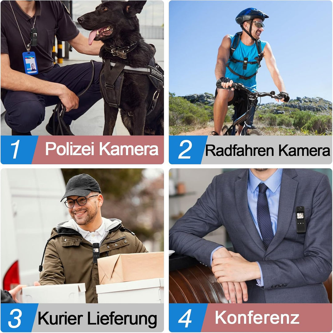 Mini Kamera, 1080P HD & 120° Weitwinkel Bodycam mit 180° Drehbarem Objektiv, Automatische Nachtsicht
