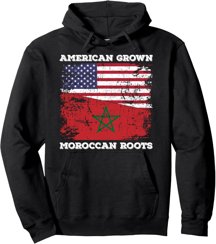 Marokkanische Flagge von Marokko, USA, Marokkanische Wurzeln Pullover Hoodie