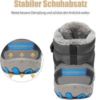 Mishansha Schneestiefel Kinder Winterschuhe Gefüttert Winterstiefel für Jungen Mädchen, Gr.24-38 EU