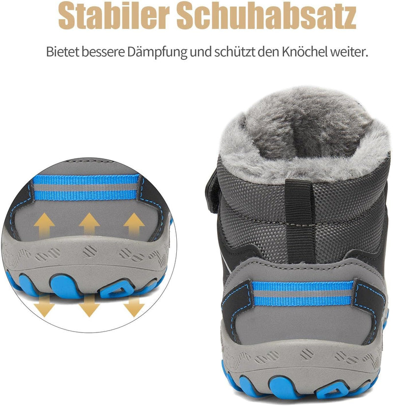 Mishansha Schneestiefel Kinder Winterschuhe Gefüttert Winterstiefel für Jungen Mädchen, Gr.24-38 EU