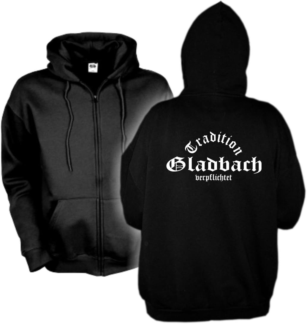 Kapuzenjacke Gladbach Tradition verpflichtet Cooles Fan Hoodie, Städte Kapuzenpullover mit Känguruta