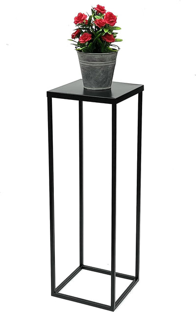 DanDiBo Blumenhocker Metall Schwarz 70 cm Eckig Blumenständer Beistelltisch FRA-005 Blumensäule Mode