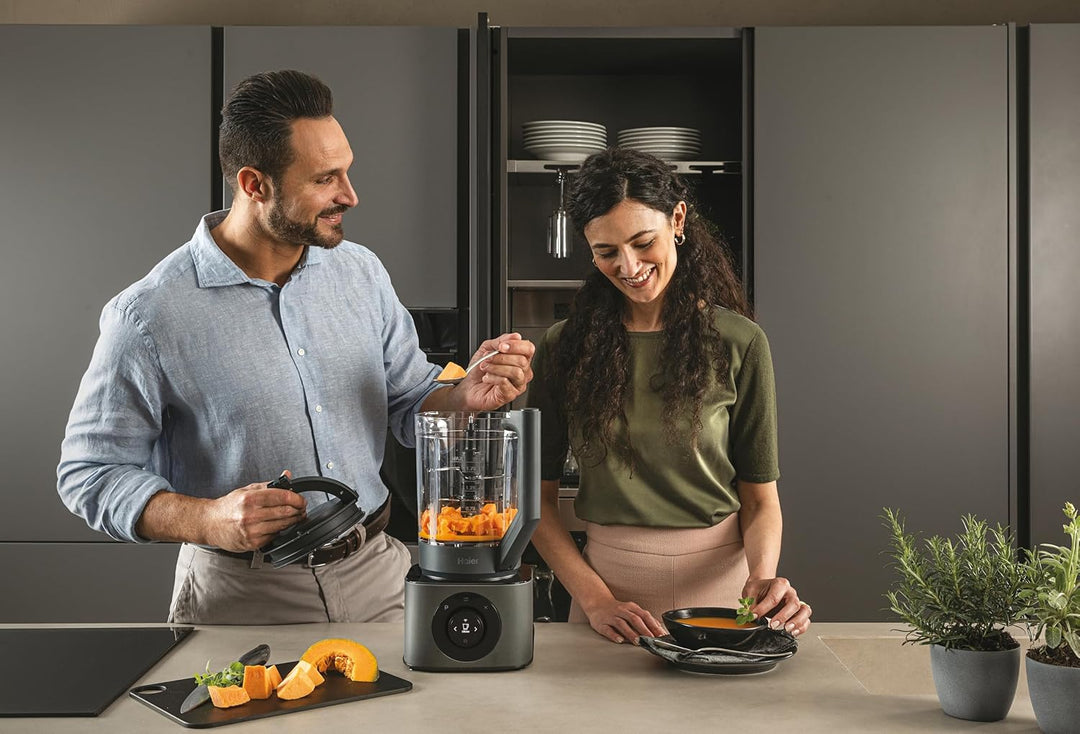 Haier HBL7W5 011 Küchenmaschine Serie 7, 6 Programme: Hacken, Mixen, Eiszerkleinern, Creme, Kneten u
