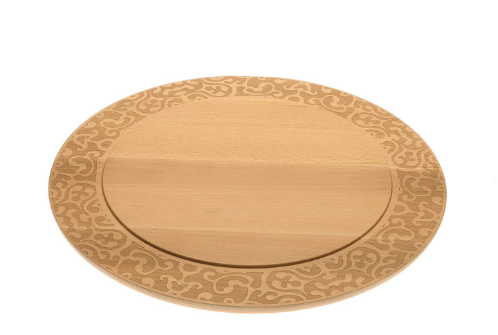 Alessi Dressed in Wood Käseplatte aus Buchenholz, Edelstahl, braun, 30.5 x 43 x 16.5 cm