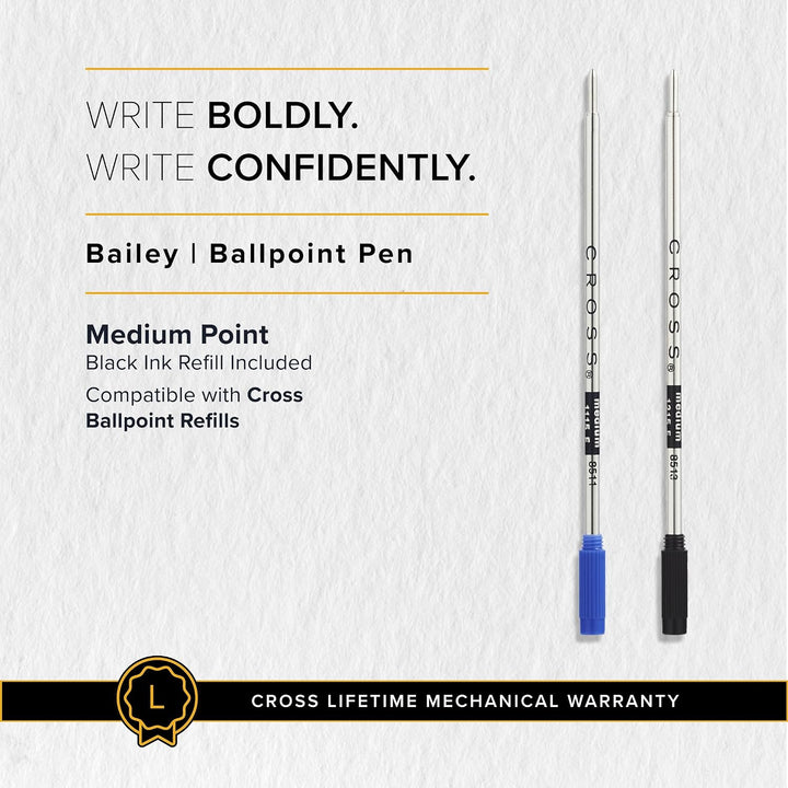 Cross Bailey Kugelschreiber (Drehmechanik, Schreibfarbe schwarz, Strichstärke M, inkl. Premium-Gesch