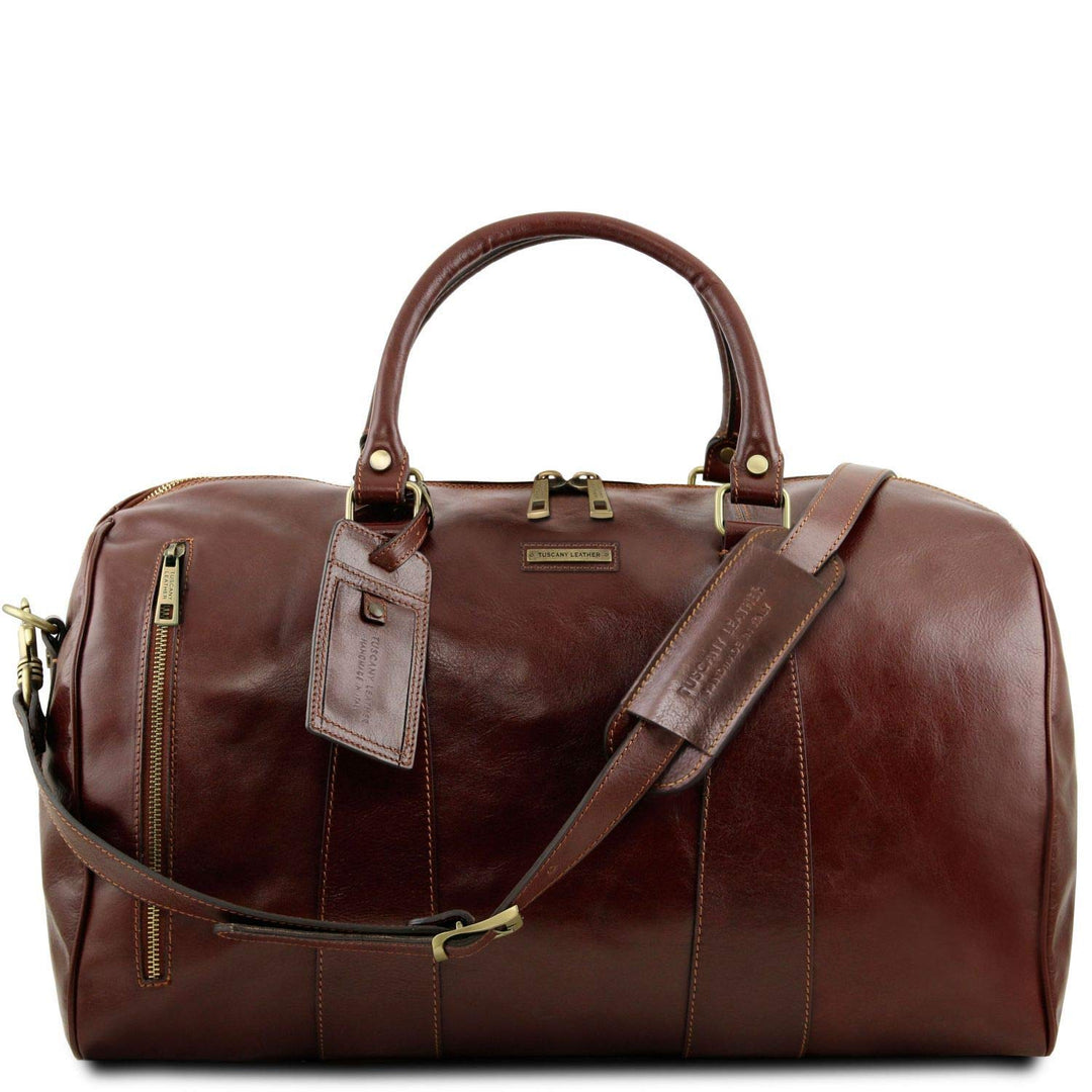 Tuscany Leather TL Voyager Weekender Reisetasche aus Leder - Gross Braun, Braun