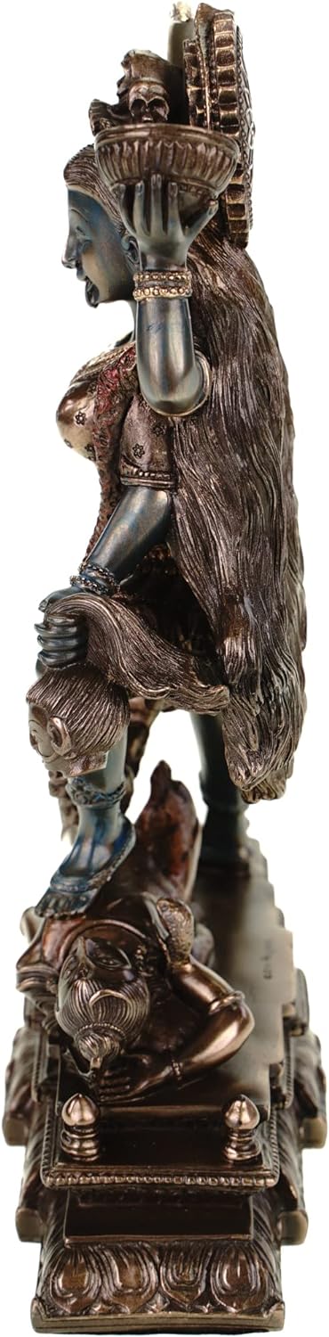 Veronese 708-7535 Figur Kali Indische Göttin des Todes Shiva bronziert Skulptur 20 cm