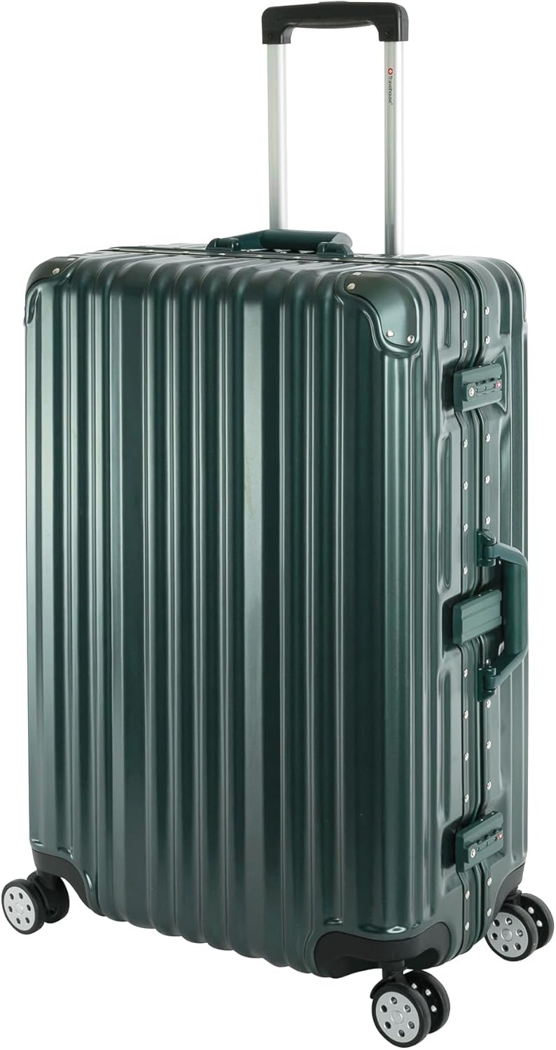 Travelhouse London Koffer Grün L-75cm · Alu-Rahmen · Polykarbonat Hartschale · Trolley Reisekoffer R