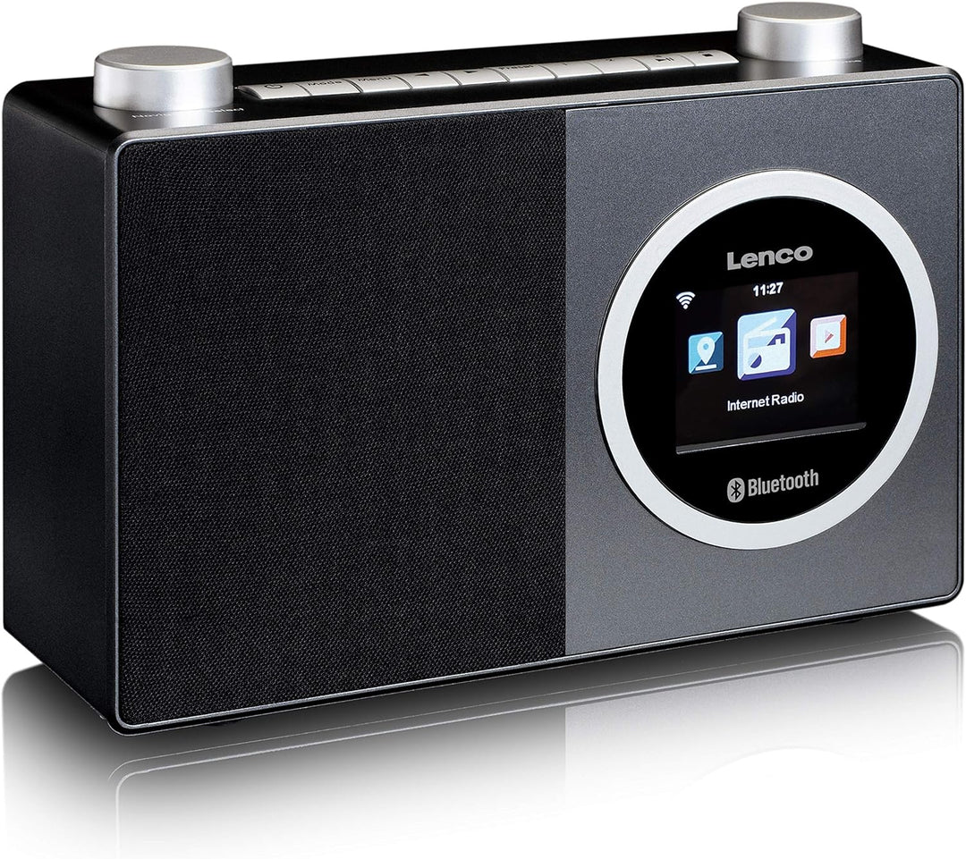 Lenco A003244 DIR 70 - tragbares Internetradio -DAB+Radio-RetroDigitalradio-WLAN-Bluetooth-2,4”Farbb
