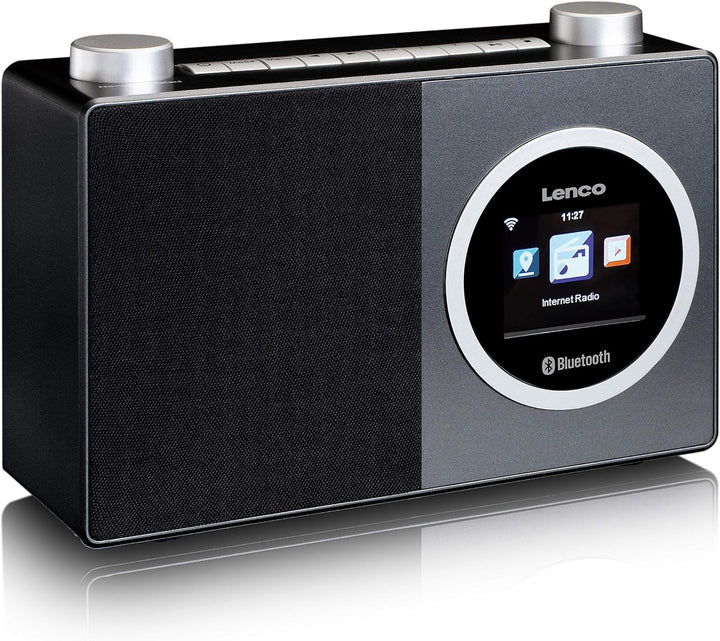 Lenco A003244 DIR 70 - tragbares Internetradio -DAB+Radio-RetroDigitalradio-WLAN-Bluetooth-2,4”Farbb