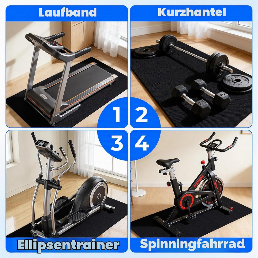 Faltbare Laufbandmatte, Bodenschutzmatte, Trainingsmatten für das Heimtraining, schützt Böden, geräu