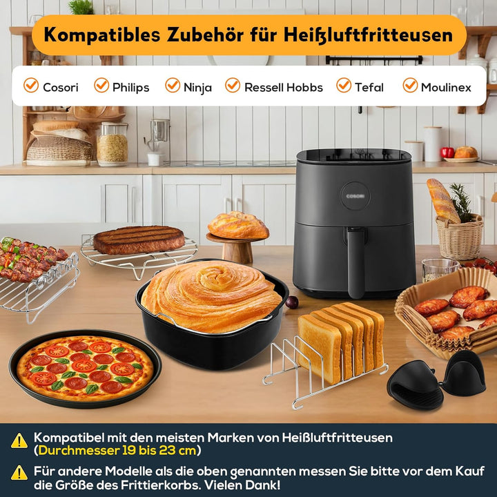 Heissluftfritteuse Zubehör für COSORI Turboblaze 5,5L/6L/6,2L/6,4L/Turbo Tower Pro 10,8L, Quadratisc