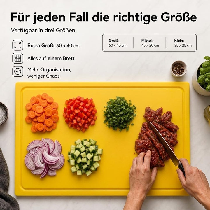 MUVELL stabiles Schneidebrett Kunststoff Spülmaschinenfest, EXTRA dick, messerschonend | Farben & Gr