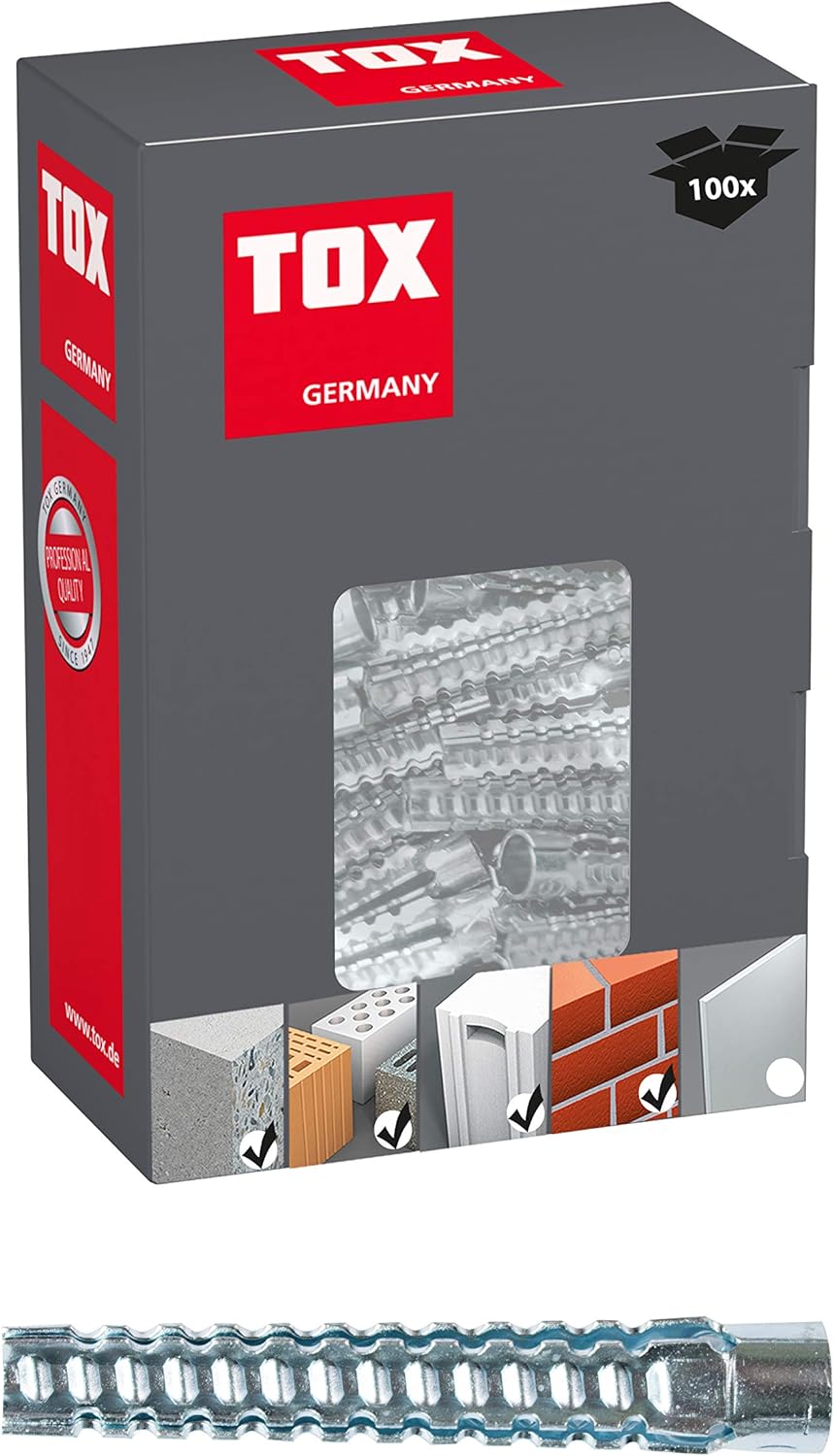 TOX Metallkrallendübel Tiger 8 x 38 mm, 100 Stück, 039100021 8x38 mm, 8x38 mm