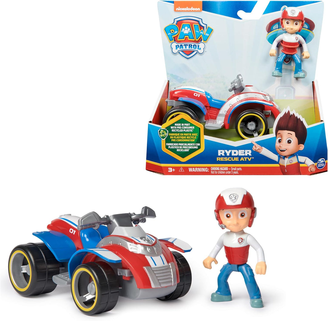 PAW PATROL, Rettungs-Quad mit Ryder-Figur (Sustainable Basic Vehicle/Basis Fahrzeug), Spielzeug für