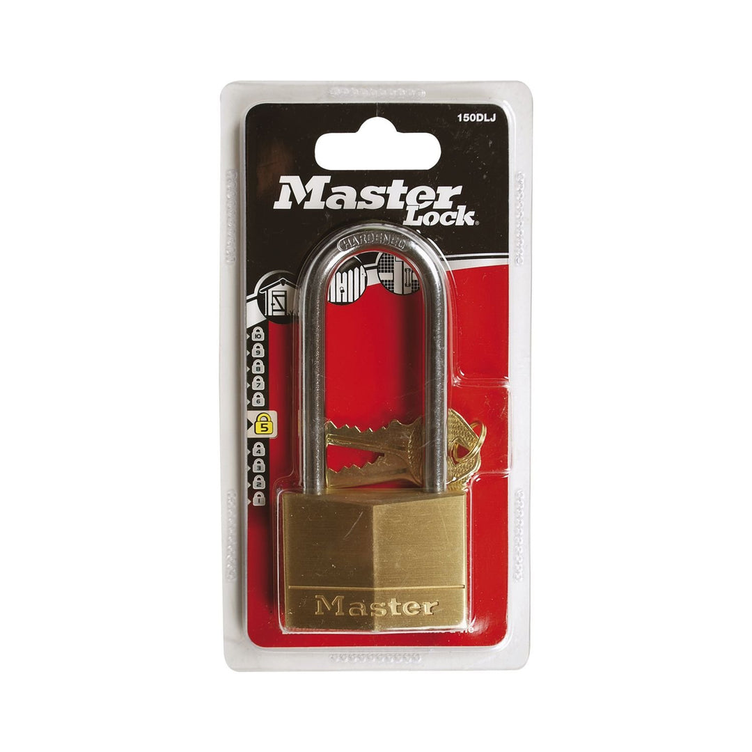 MASTER LOCK 150EURDLJ VORHÄNGESCHLOSS 50MM VOLLMESSING STAHLBÜGEL 64MM Bügel 6,4 cm x Körper 5 cm, B