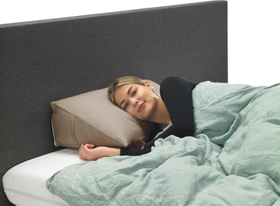 XDREAM Bettsitzkissen, Keilkissen für Bett und Sofa Hellbraun | Stabiles Rückenkissen und Lendenkiss