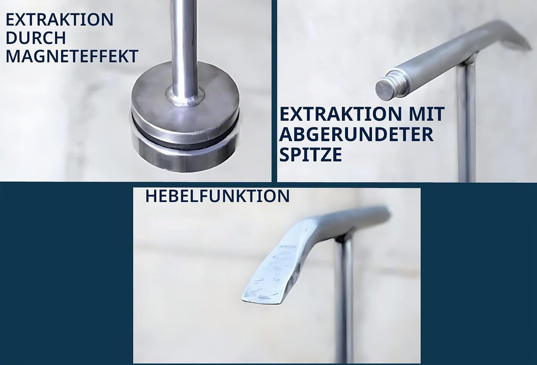Magnetisches Gullideckel haken aus rostfreiem Stahl. Schachtdeckelhaken mit extra stark Neodym-Magne