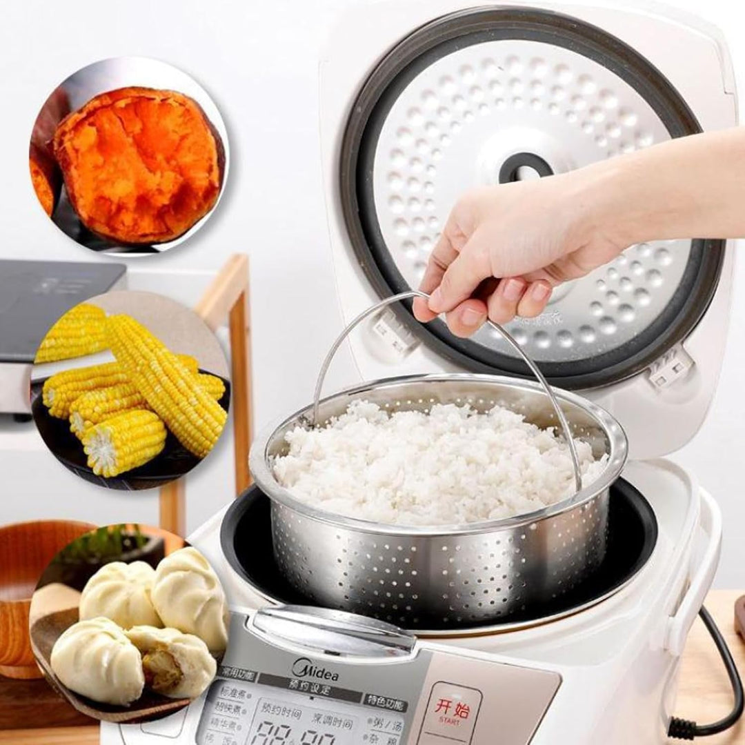 Dampfkorb Einsatz,Edelstahl Dampfgarer Dampfeinsatz für topf, Dünsteinsatz Dampfgarer Topf mit Griff