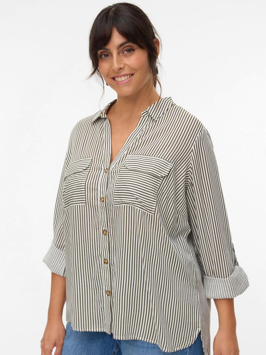 Vero Moda Female Hemd VMCBUMPY Hemd 44 Grosse Grössen Snow White, 44 Große Größen Sno