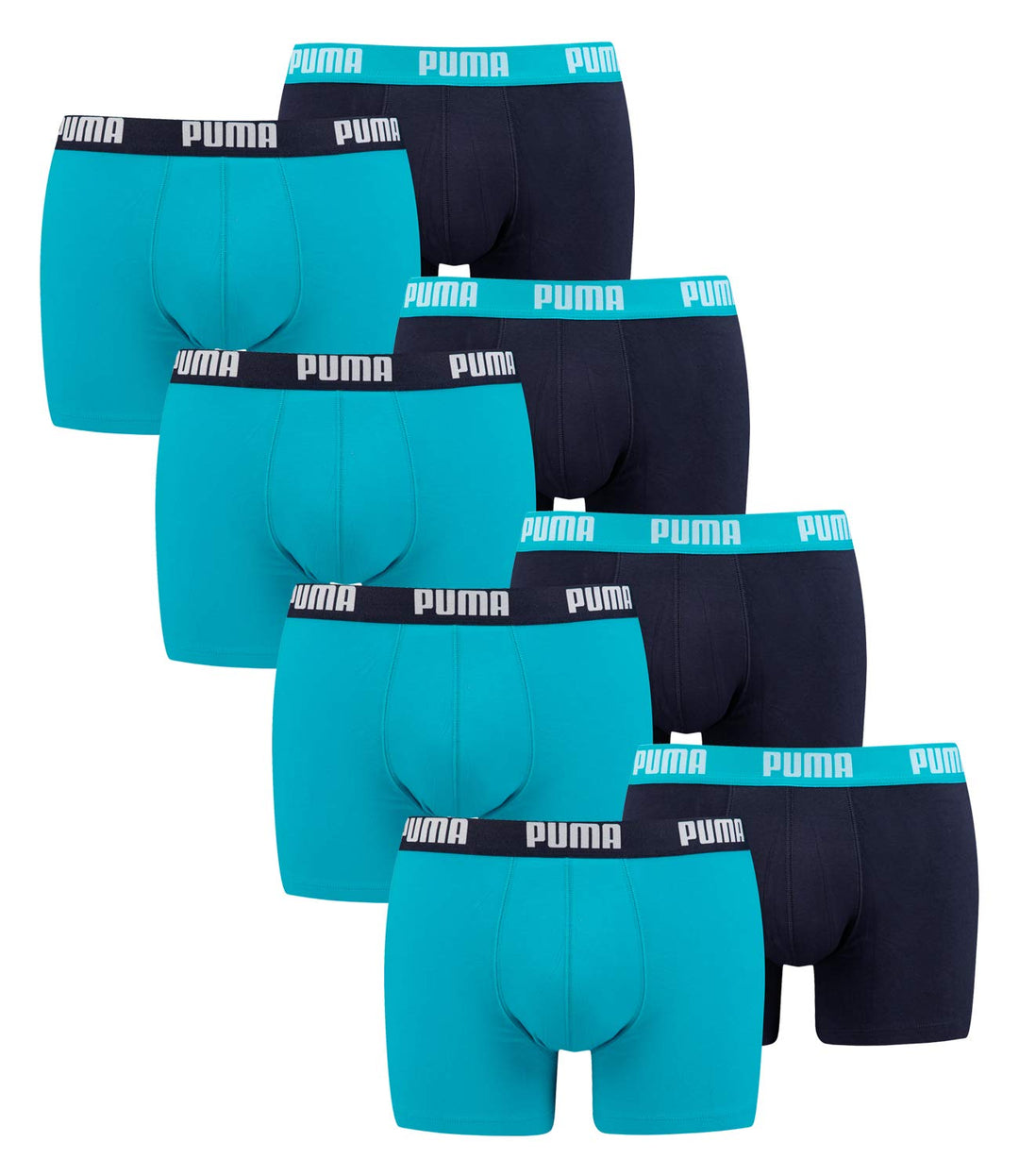 PUMA Herren Boxershorts Unterhosen 521015001 8er Pack, Wäschegrösse:XL, Artikel:-796 Aqua/Blue