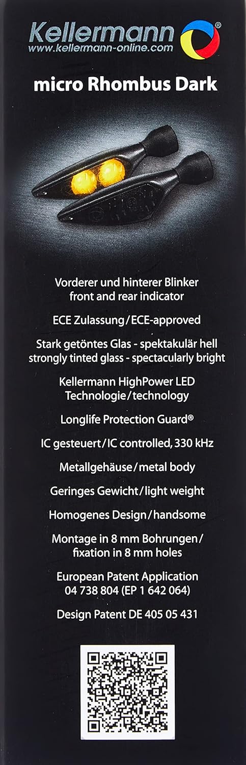 Kellermann 148.150 Micro Rhombus Dark schwarz FR/RL