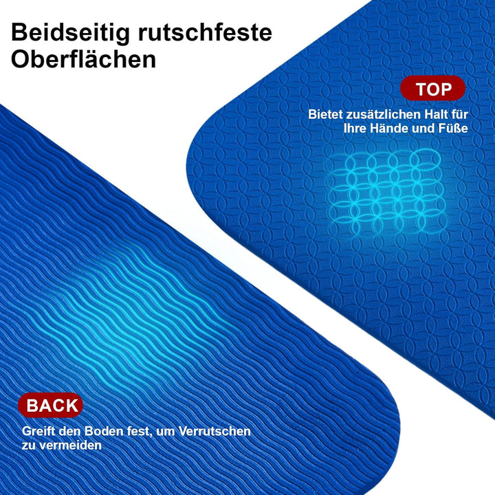 Stepwaver XXL-Fitnessmatte, 183x122 / 213x146 / 243x146cm (6mm) Dicke Trainingsmatte für Heimstudio
