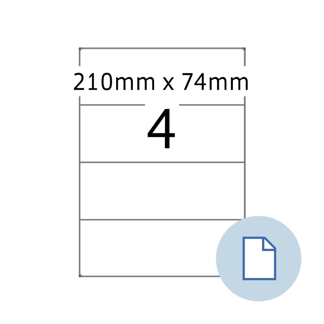 Herma 8405 Universal-Etiketten Dataprint, 210 x 74,25 mm, weiss