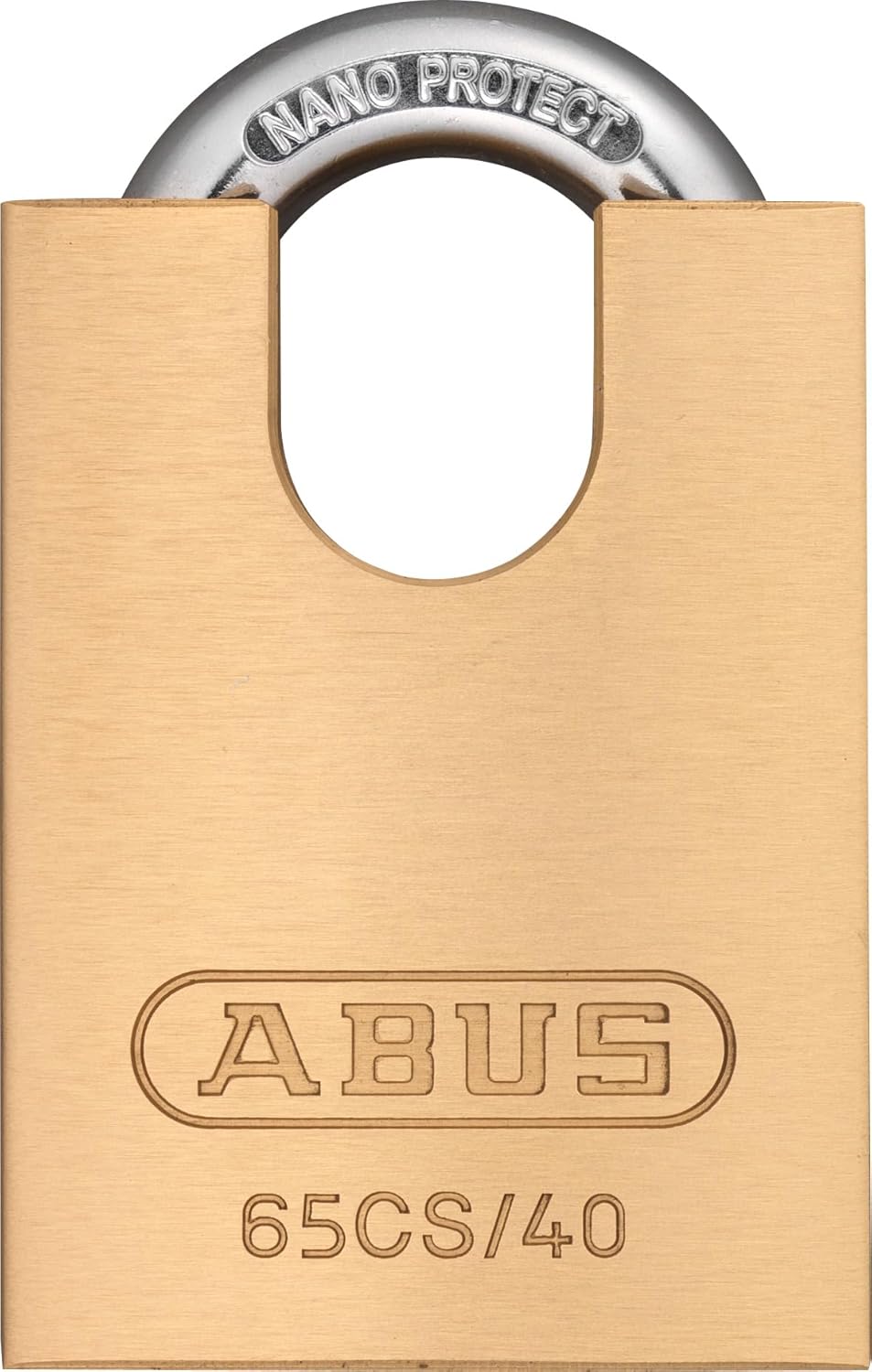 ABUS Vorhängeschloss Messing 65CS/40 - Schlosskörper aus Messing - gehärteter Stahlbügel und Bügelsc