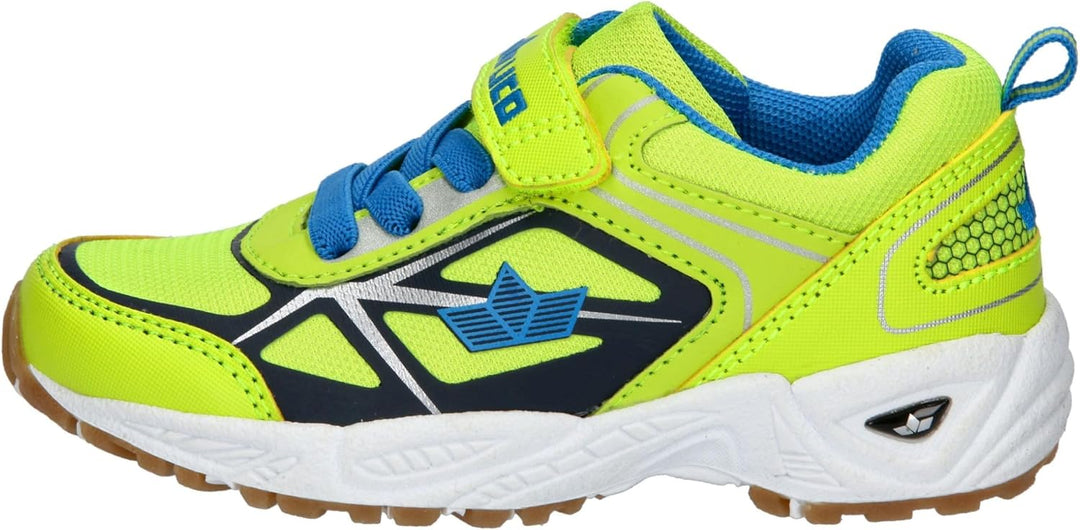 Lico Salford VS Unisex - Kinder Hallenturnschuhe 27 EU Lemon Marine Petrol, 27 EU Lemon Marine Petro