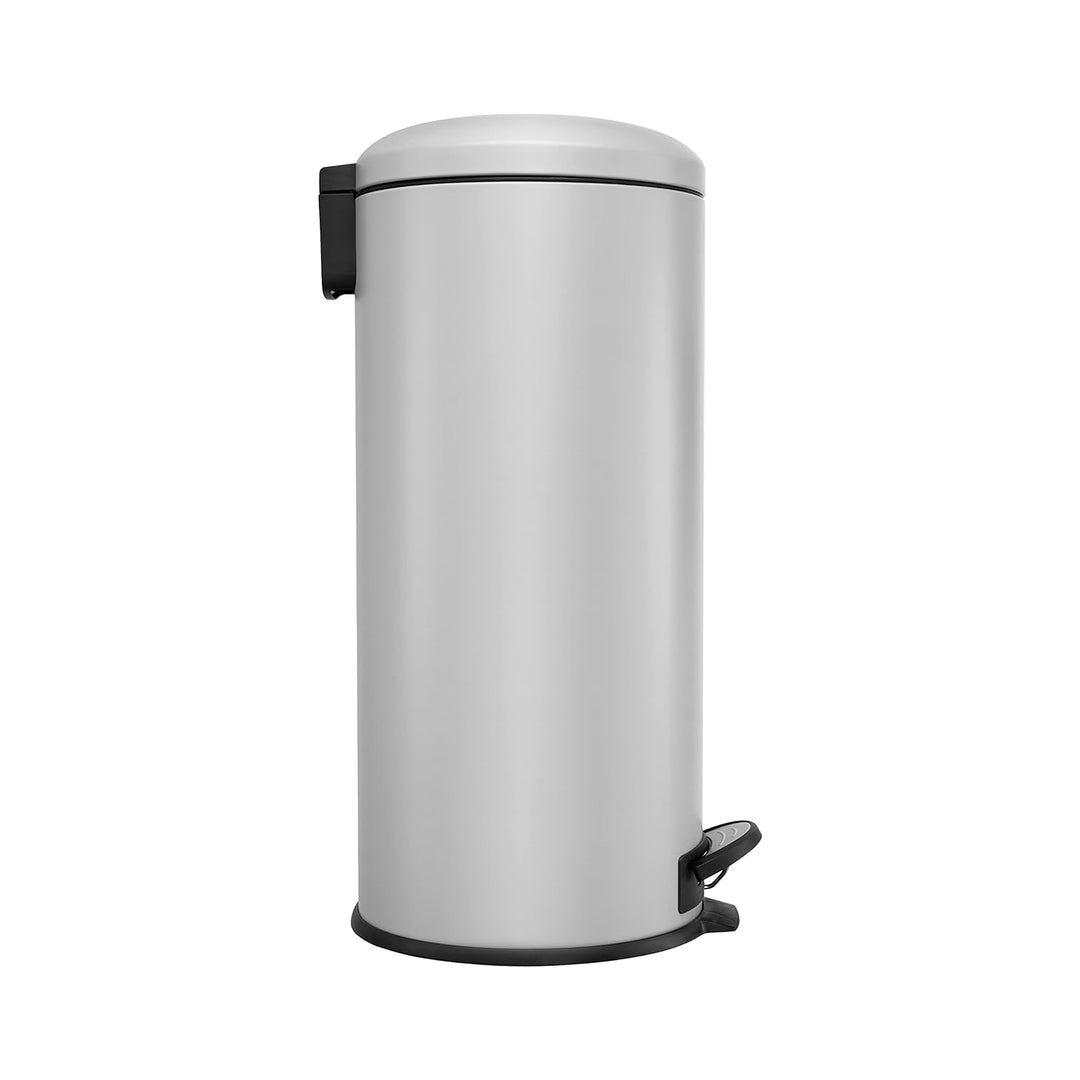 Black+Decker Treteimer mit Absenkautomatik, 30 l, Edelstahl, Grau