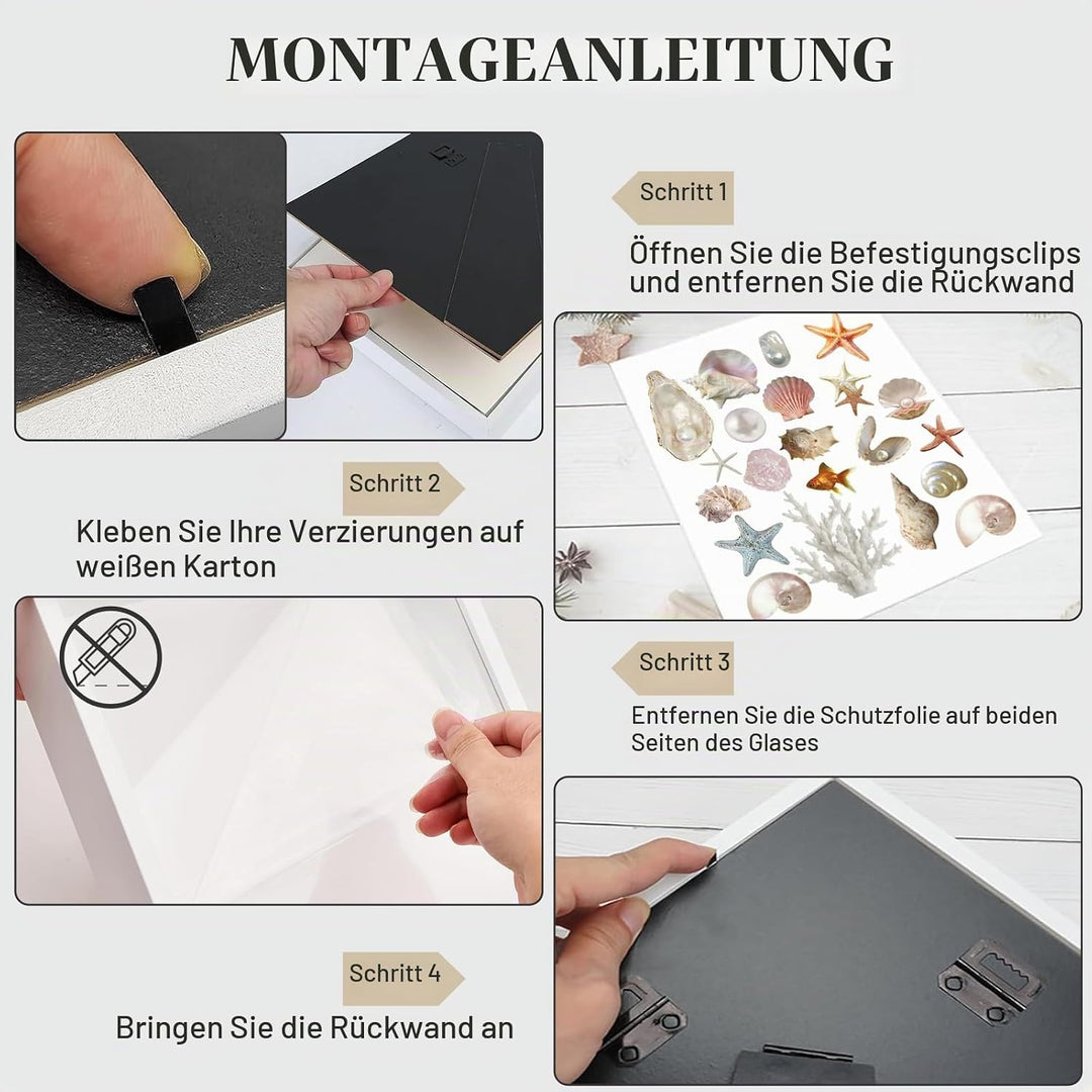 FoiiLiio 2 Stück 3D Bilderrahmen zum Befüllen 20x20cm,3D Rahmen für Objekte Tiefer 3cm,Tief 3D Objek