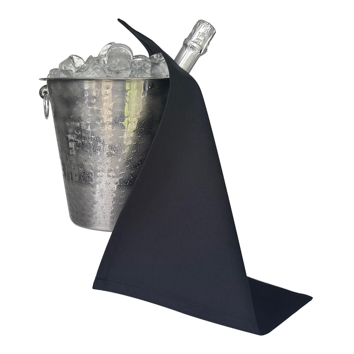 Original Collection, Flaschentuch für Eiskübel, Baumwolle, 42 cm, Eckloch, genähter Kreis (Schwarz,