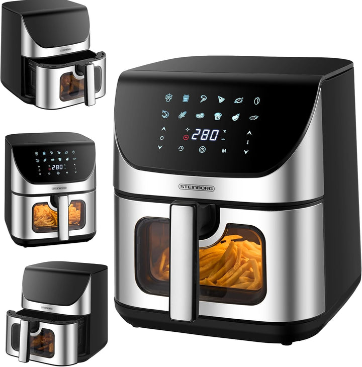 Heissluftfritteuse | 8 Liter | Heissluftfritteuse | 4 in 1 Mini Backofen | Fritteuse | Dörrautomat |