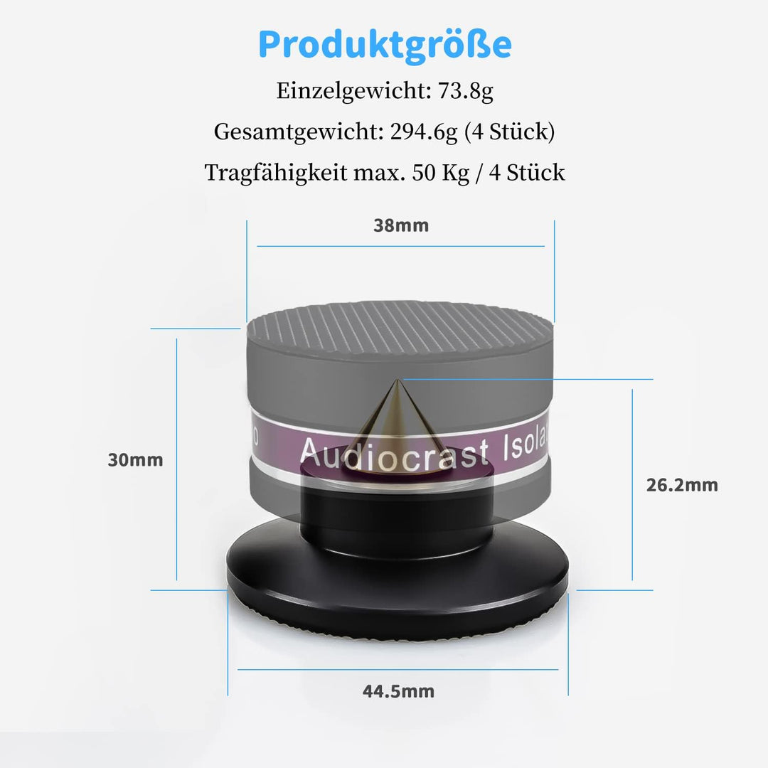 Tertullus 4 Stück Höhenverstellbar Subwoofer Spikes Lautsprecher Spikes Absorbs Sets Mit Untersetzer