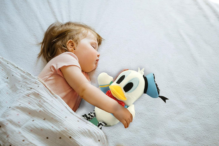 Clementoni Disney Baby Donald - Erste Aktivitäten Plüsch, Interaktives Kuscheltier mit Rassel, Quiet