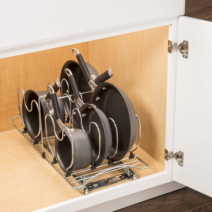 Lynk Professioneller Kochgeschirr-Organizer, ausziehbarer Schrank, Regal, 28 x 53 x 27 cm, Chrom 11