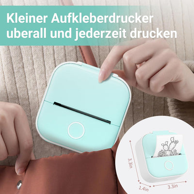 Tiny Printer mit Klebepapier, Aufkleber Druck Buddy, Mini Drucker für Smartphone, Kleiner Taschendru