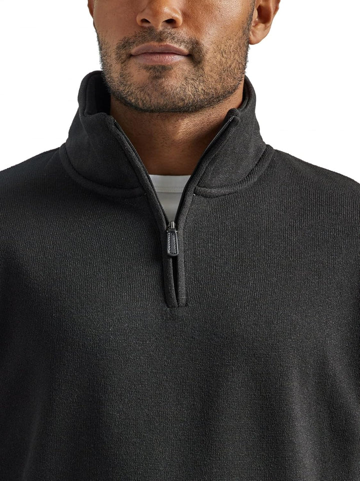 Wrangler Authentics Men’s Sweater Fleece Quarter-Zip S Caviar, S Caviar