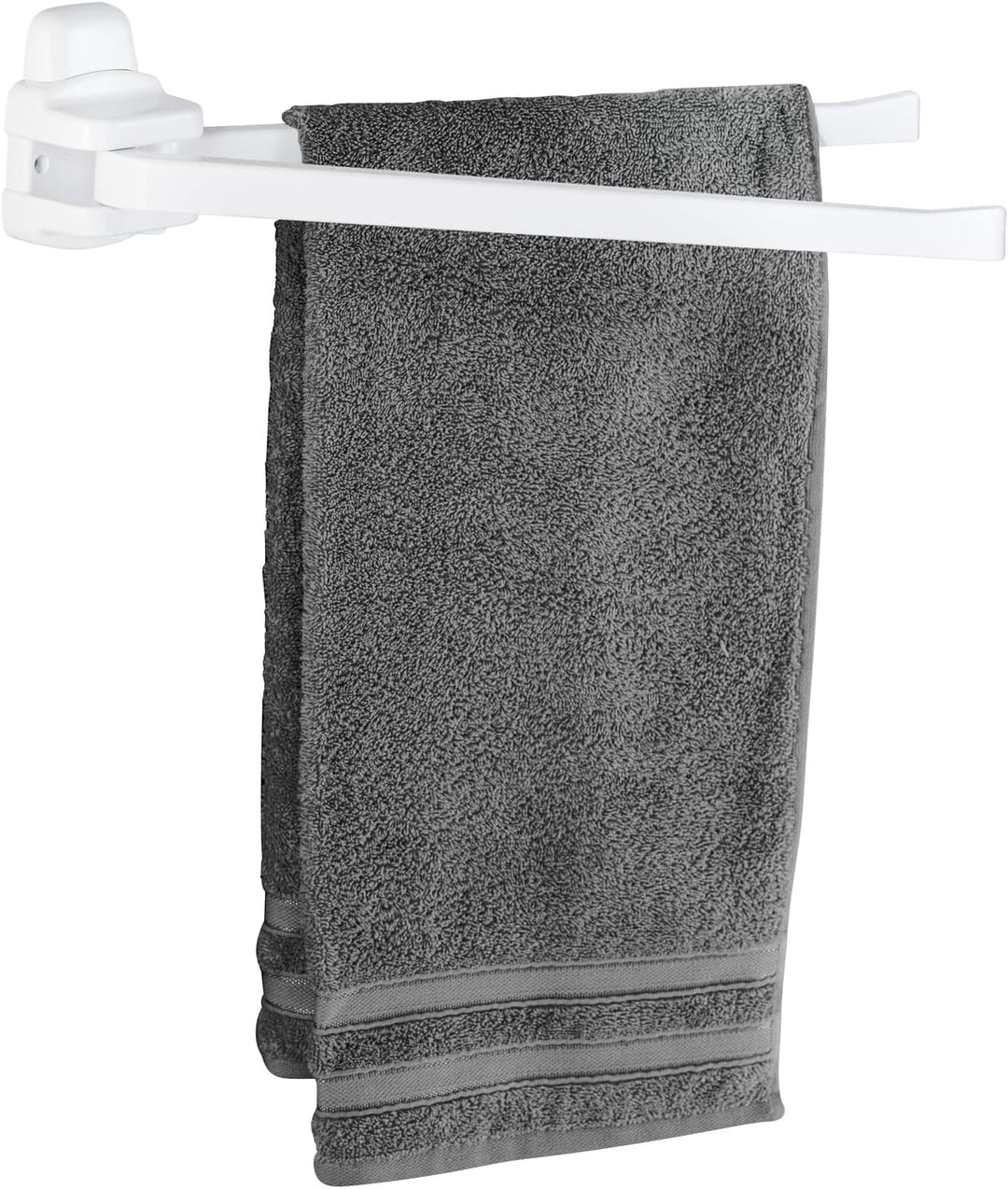 WENKO Handtuchhalter Mod. Pure mit Zwei beweglichen Armen für Handtücher einfache Reinigung aus Kuns